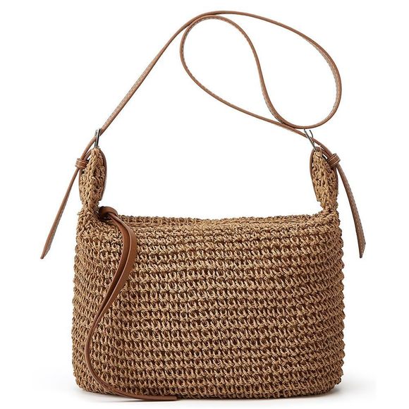 Straw Tote Bag Summer Straw Beach Bags Handwoven Purse Large >:( - Picture 1 of 6